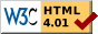 valid HTML 4.01 88x31 button image